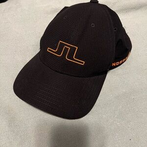 J.Lindeberg Black Cap with Orange Logo